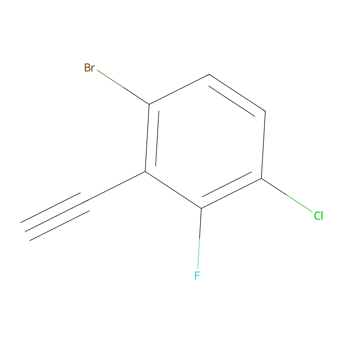 6-Bromo-3-chloro-2-fluorophenylacetylene molecular structure, CAS 1935897-05-4