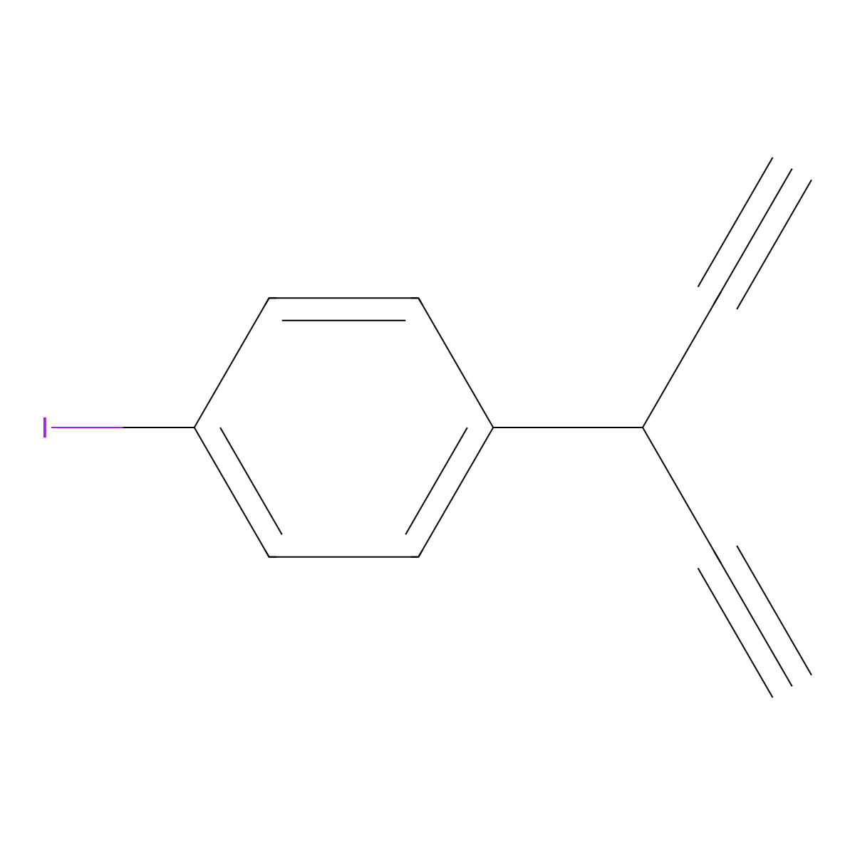 1-Iodo-4-(penta-1,4-diyn-3-yl)benzene molecular structure, CAS 1935897-53-2