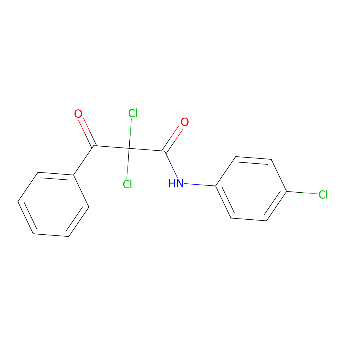 2,2-dichloro-N-(4-chlorophenyl)-3-oxo-3-phenylpropanamide molecular structure, CAS 19359-40-1