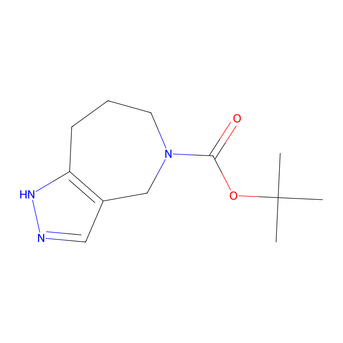 tert-Butyl 4,6,7,8-tetrahydropyrazolo[4,3-c]azepine-5(2H)-carboxylate molecular structure, CAS 1935900-29-0