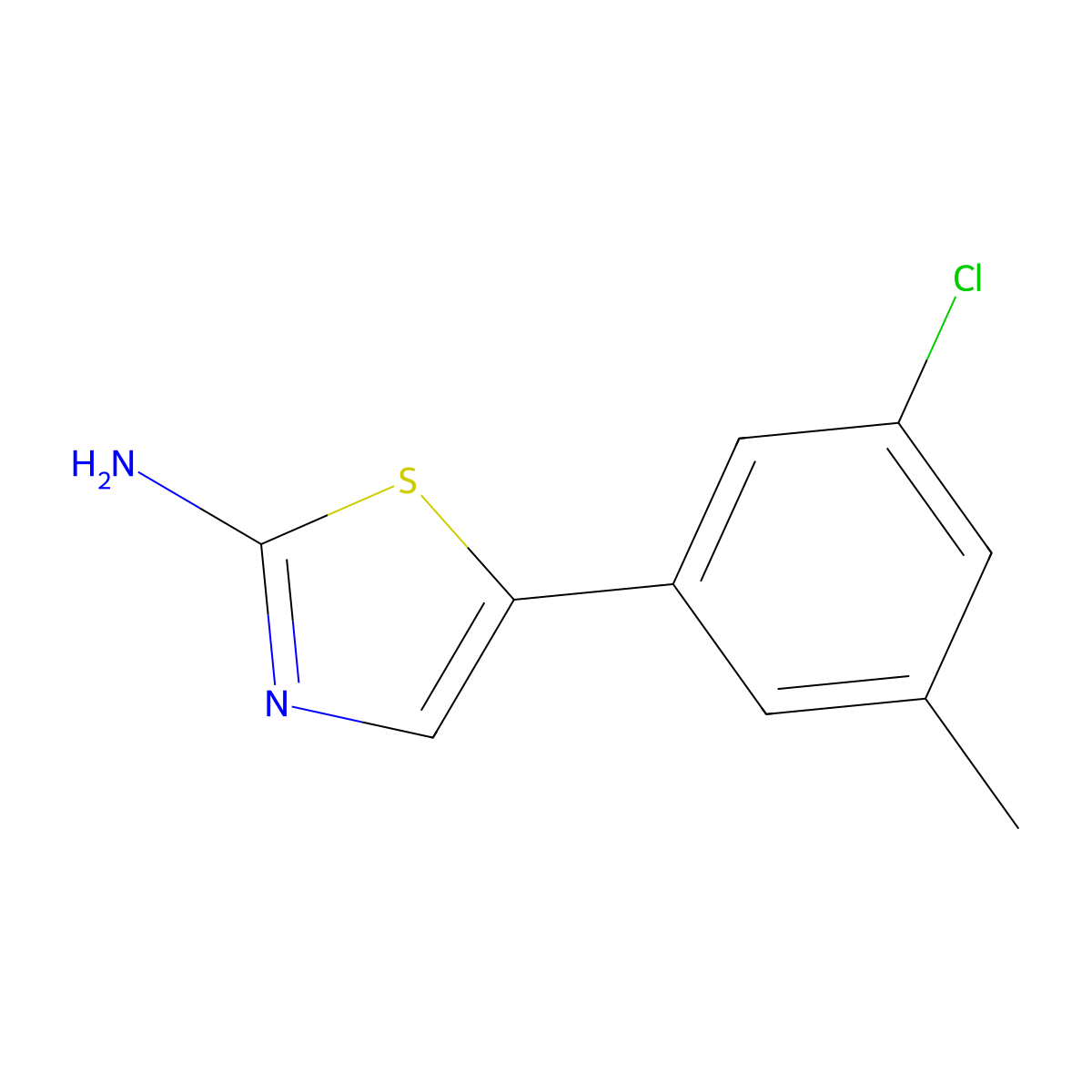 5-(3-Chloro-5-methylphenyl)thiazol-2-amine molecular structure, CAS 1935900-98-3