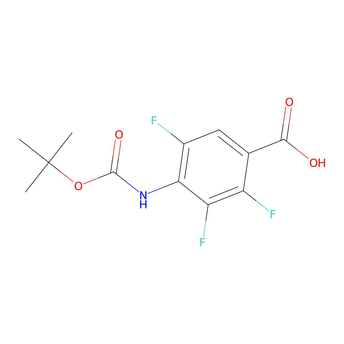 4-{[(Tert-butoxy)carbonyl]amino}-2,3,5-trifluorobenzoic acid molecular structure, CAS 1935901-07-7