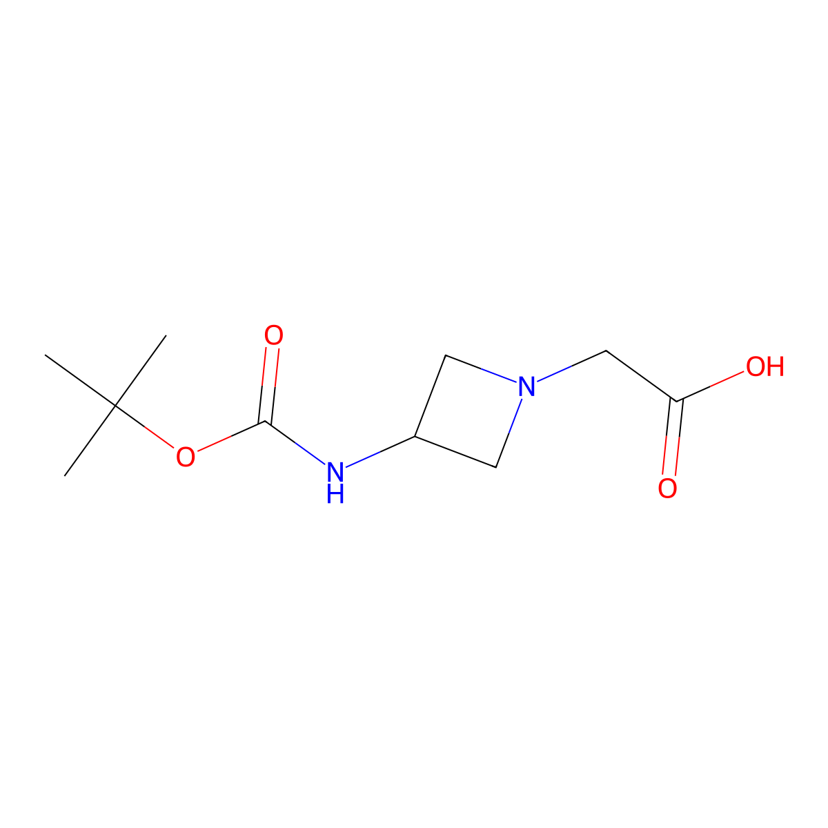 2-(3-{[(Tert-butoxy)carbonyl]amino}azetidin-1-yl)acetic acid molecular structure, CAS 1935903-62-0