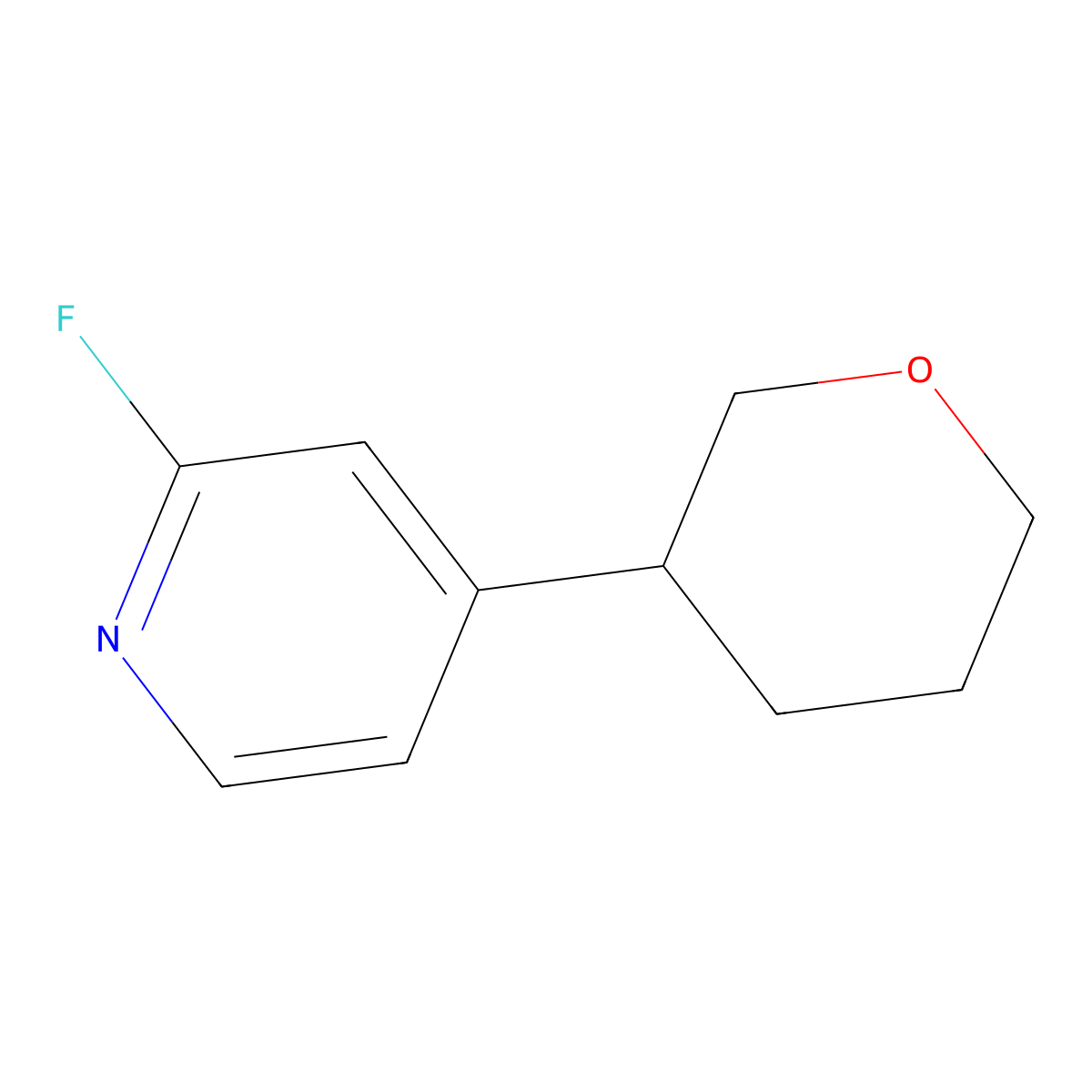 2-Fluoro-4-(tetrahydro-2h-pyran-3-yl)pyridine molecular structure, CAS 1935906-89-0
