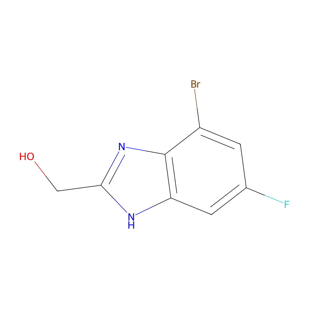 4-Bromo-6-fluoro-2-(hydroxymethyl)benzimidazole molecular structure, CAS 1935913-37-3