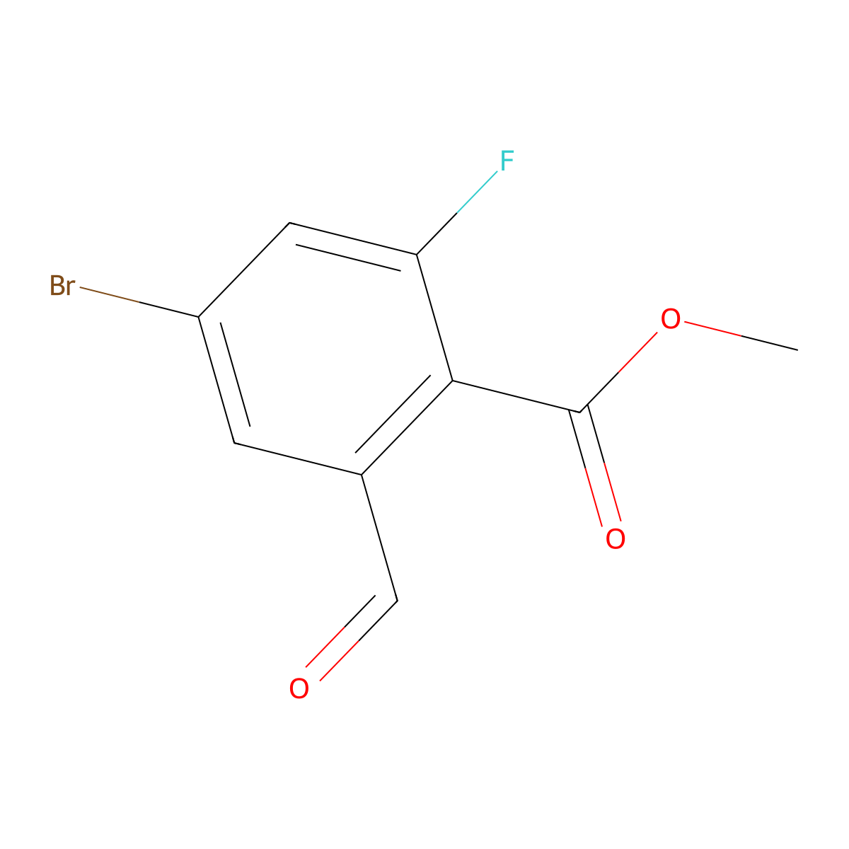 Methyl 4-bromo-2-fluoro-6-formylbenzoate molecular structure, CAS 1935918-12-9