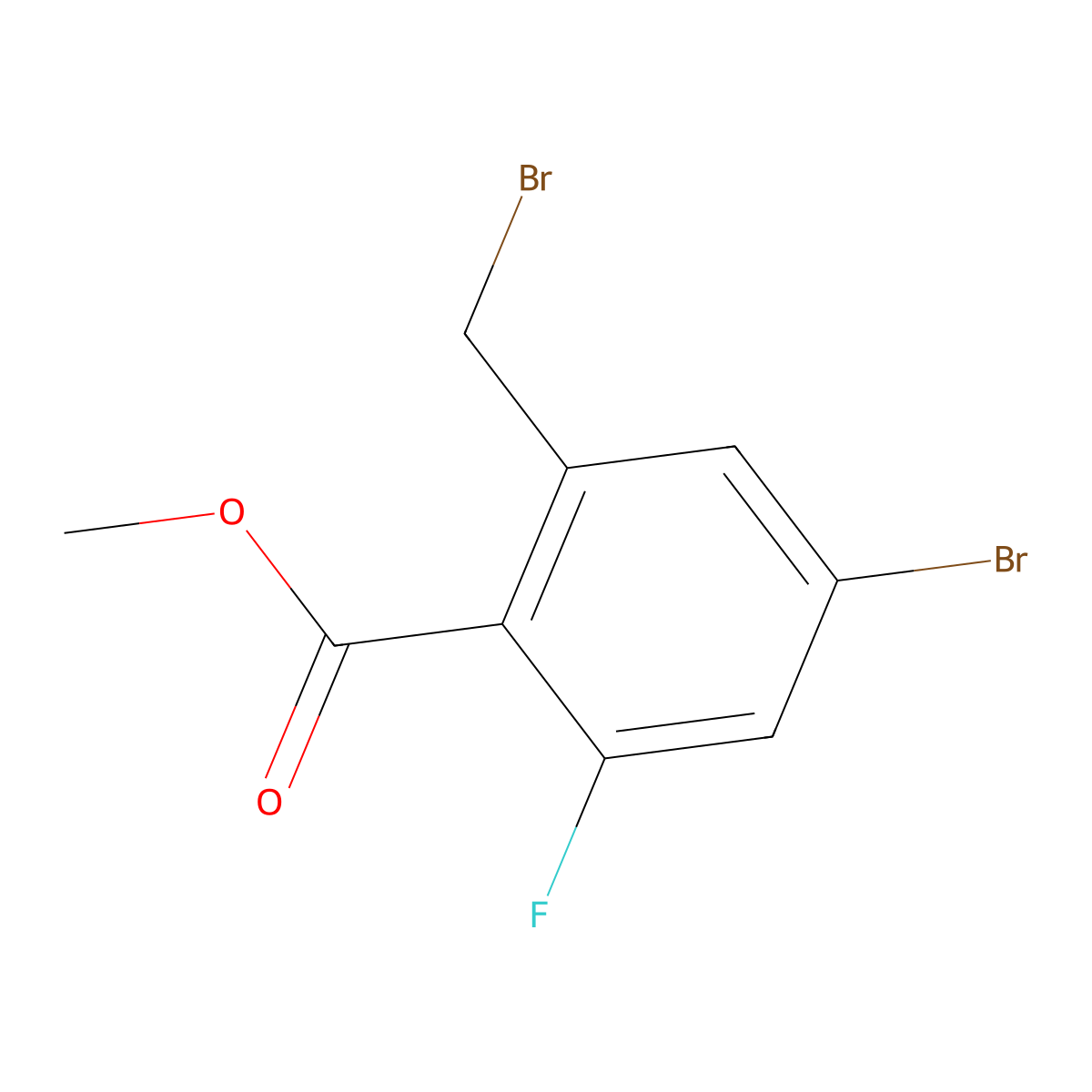 Methyl 4-bromo-2-(bromomethyl)-6-fluorobenzoate molecular structure, CAS 1935921-64-4