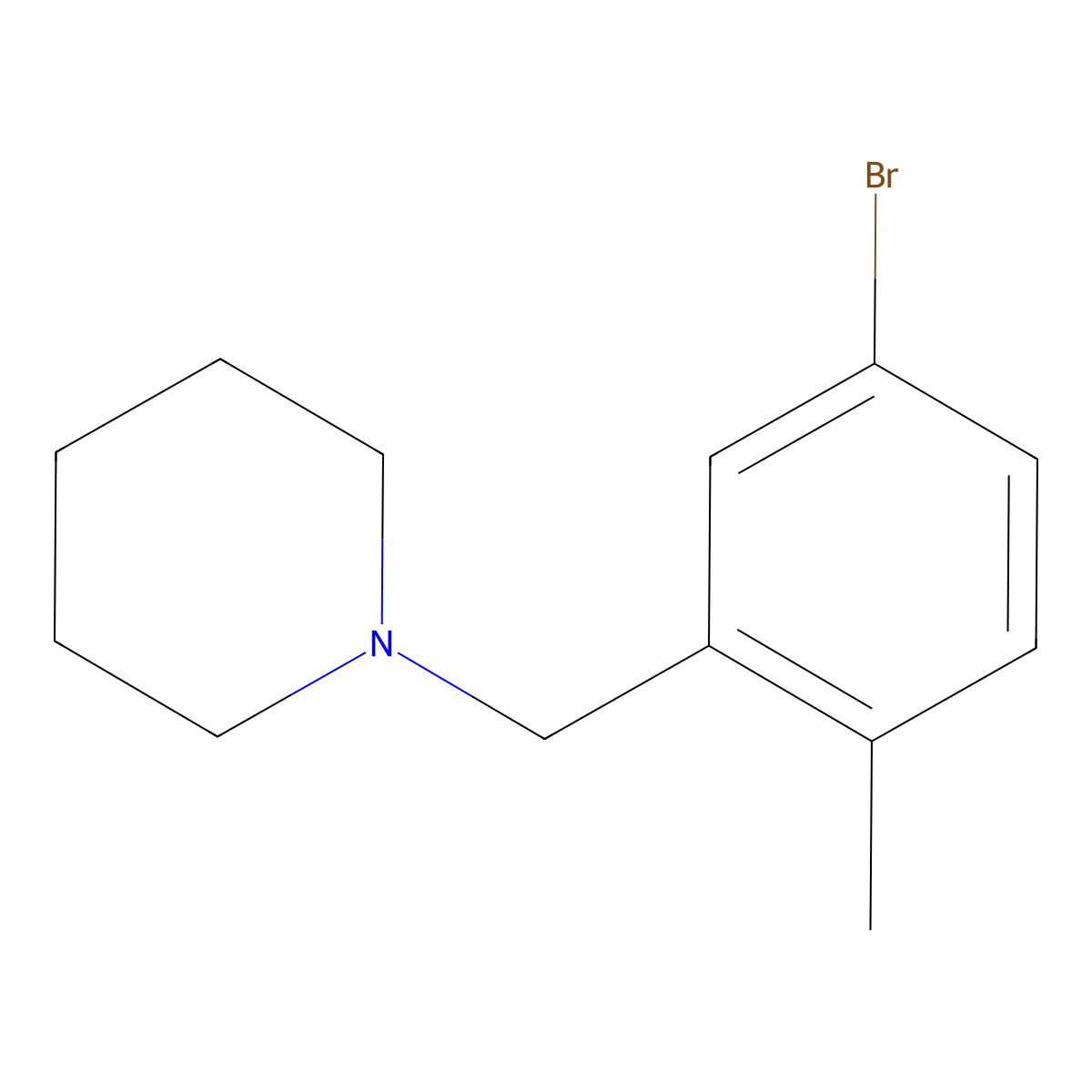 1-(5-Bromo-2-methylbenzyl)piperidine molecular structure, CAS 1935923-06-0