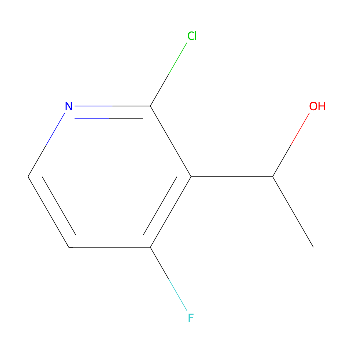 1-(2-Chloro-4-fluoropyridin-3-yl)ethanol molecular structure, CAS 1935924-89-2