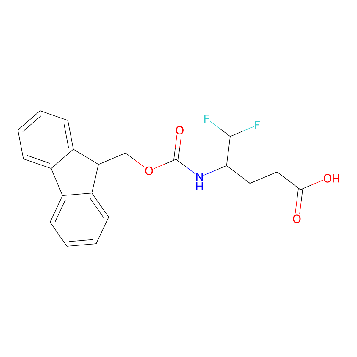 4-({[(9H-fluoren-9-yl)methoxy]carbonyl}amino)-5,5-difluoropentanoic acid molecular structure, CAS 1935925-48-6