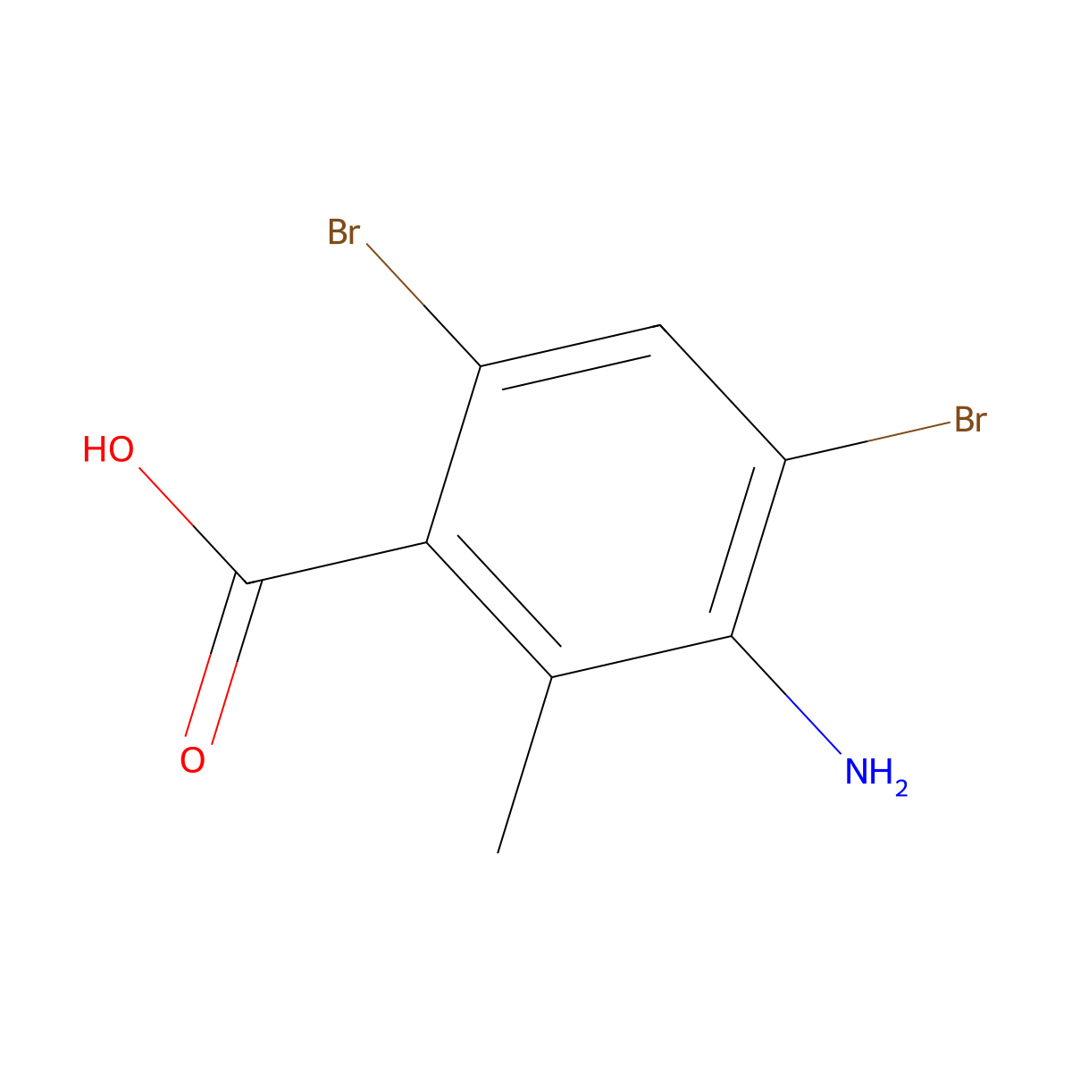 3-Amino-4,6-dibromo-2-methylbenzoic acid molecular structure, CAS 1935932-87-8