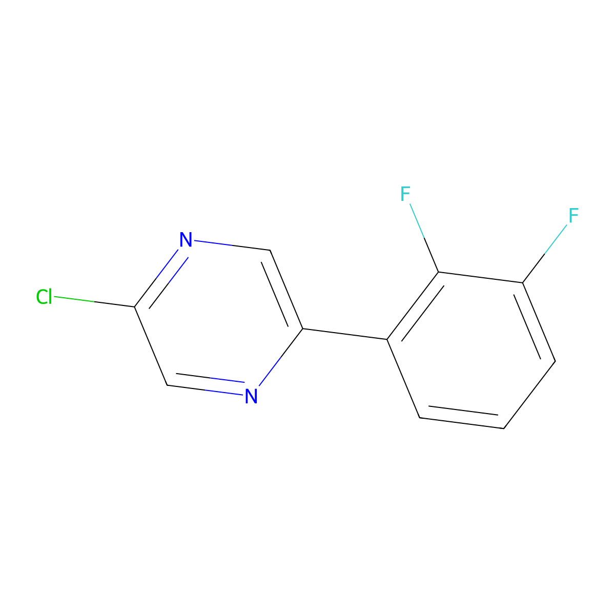 2-Chloro-5-(2,3-difluorophenyl)pyrazine molecular structure, CAS 1935936-81-4