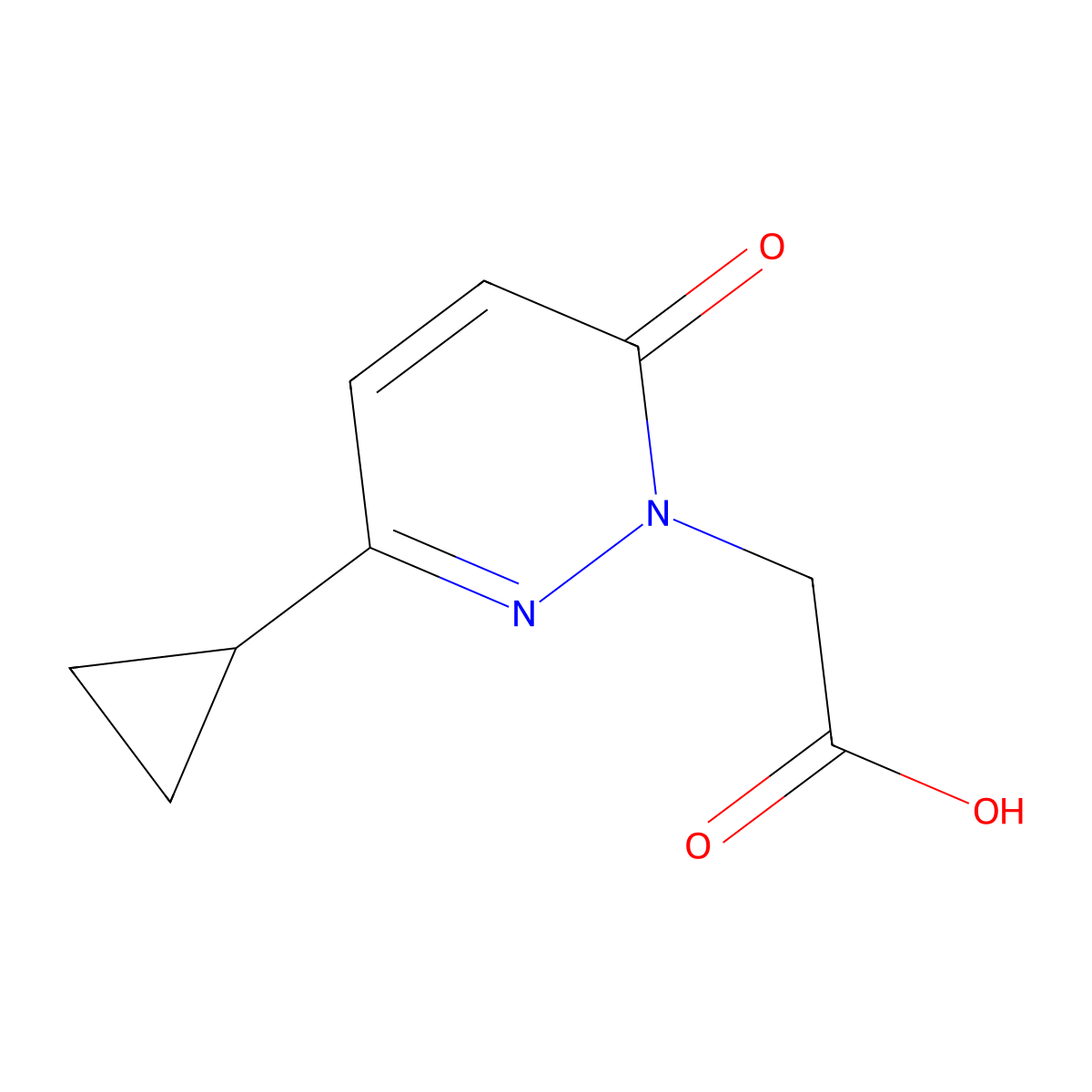 2-(3-cyclopropyl-6-oxopyridazin-1(6H)-yl)acetic acid molecular structure, CAS 1935936-86-9