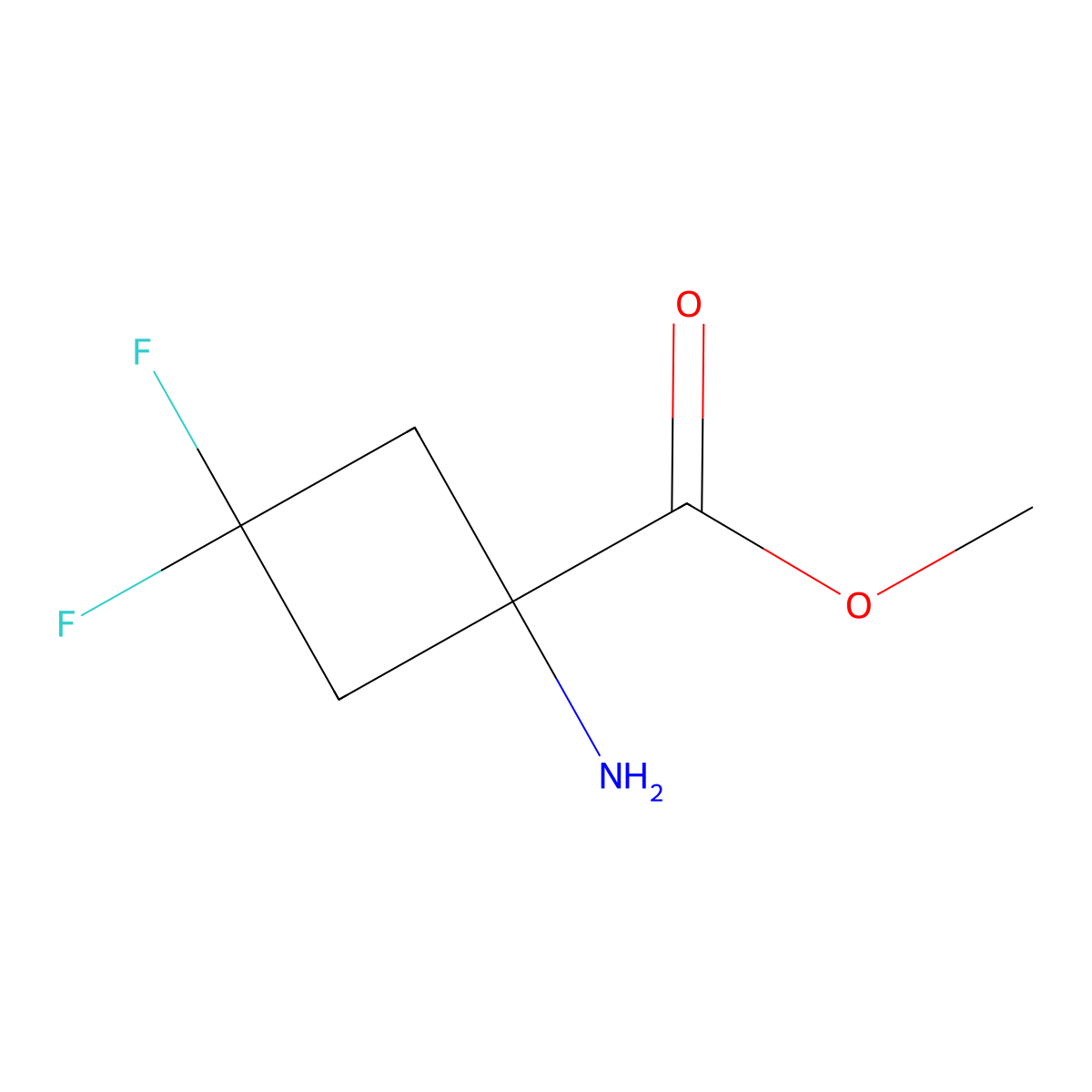 Methyl 1-amino-3,3-difluorocyclobutane-1-carboxylate molecular structure, CAS 1935939-14-2