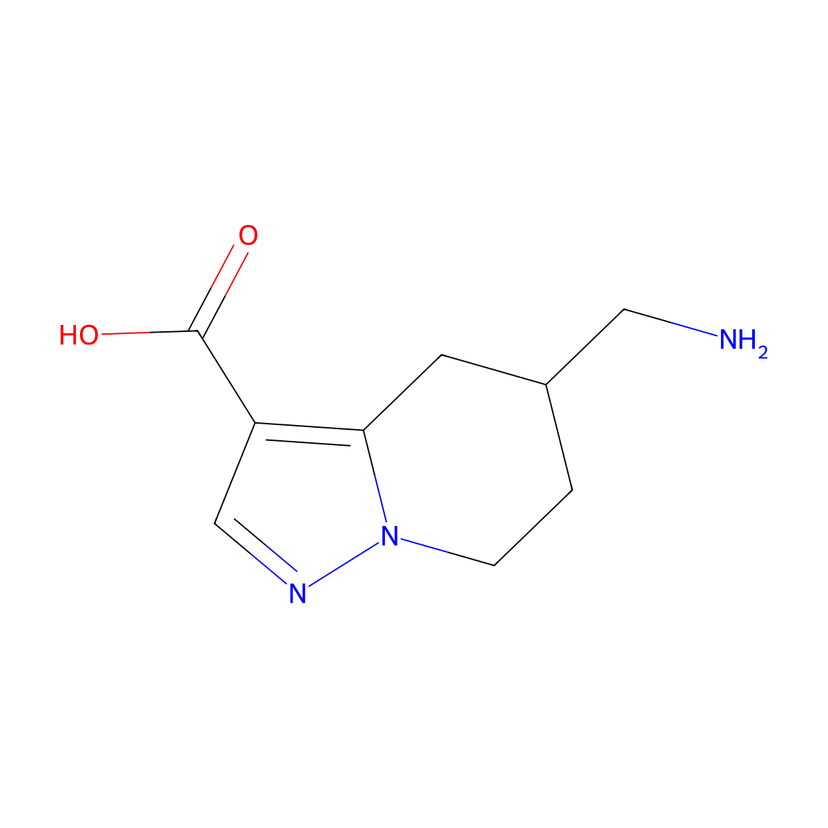 5-(Aminomethyl)-4H,5H,6H,7H-pyrazolo[1,5-a]pyridine-3-carboxylic acid molecular structure, CAS 1935940-54-7