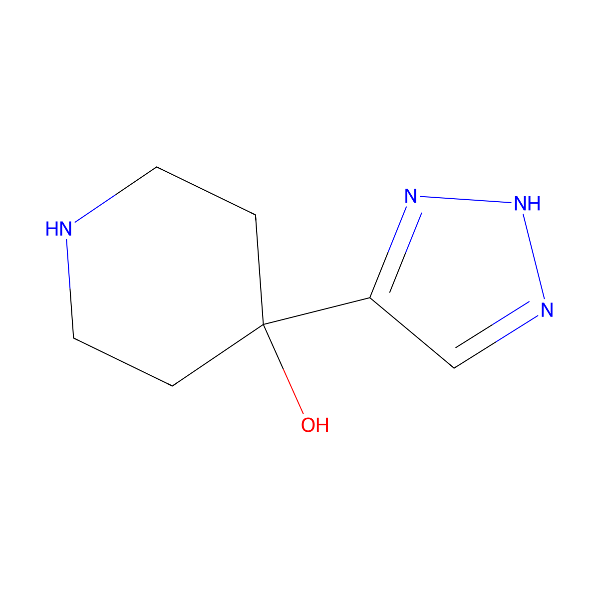 4-(1H-1,2,3-Triazol-4-yl)piperidin-4-ol molecular structure, CAS 1935940-79-6