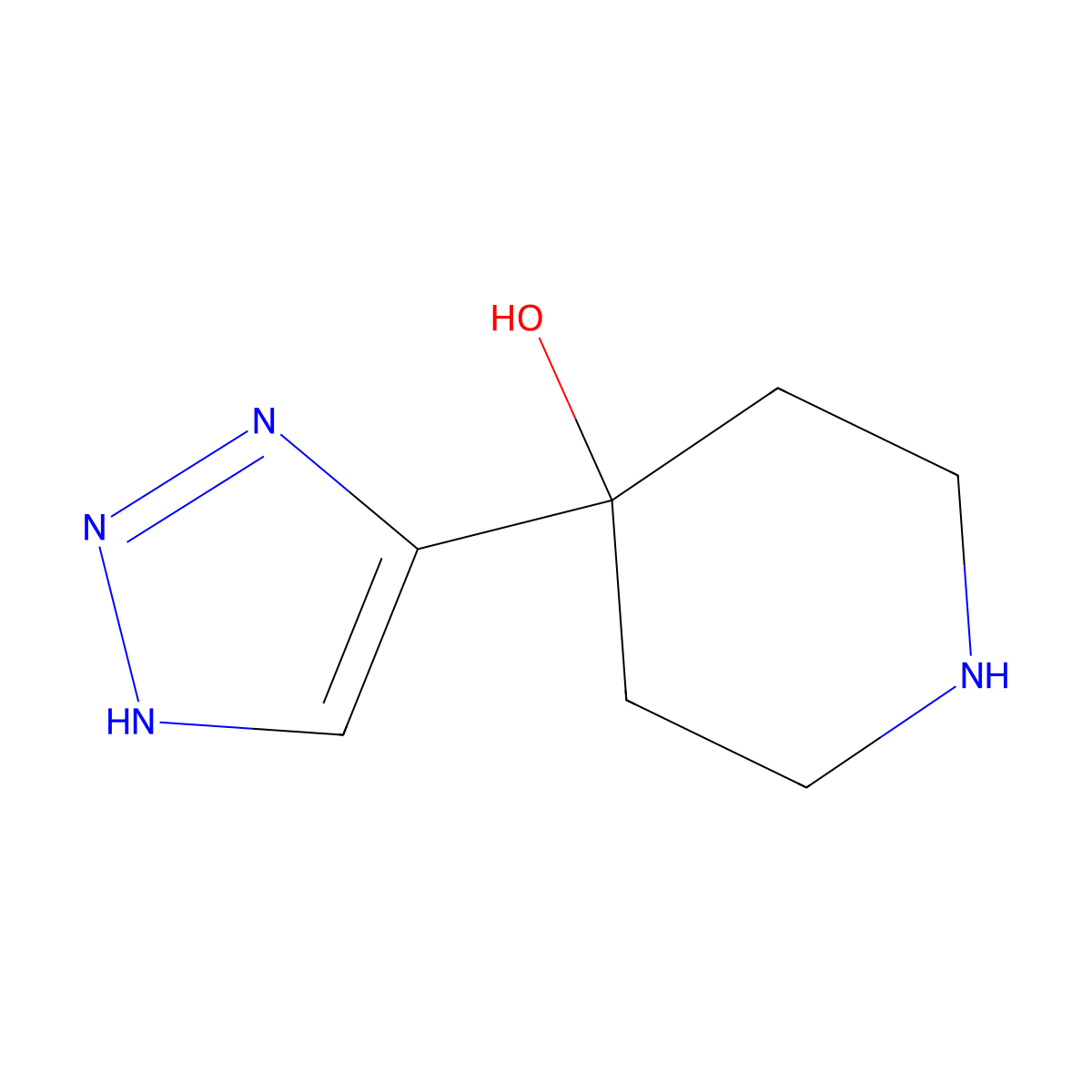 4-(1H-1,2,3-Triazol-4-yl)piperidin-4-ol molecular structure, CAS 1935940-79-6