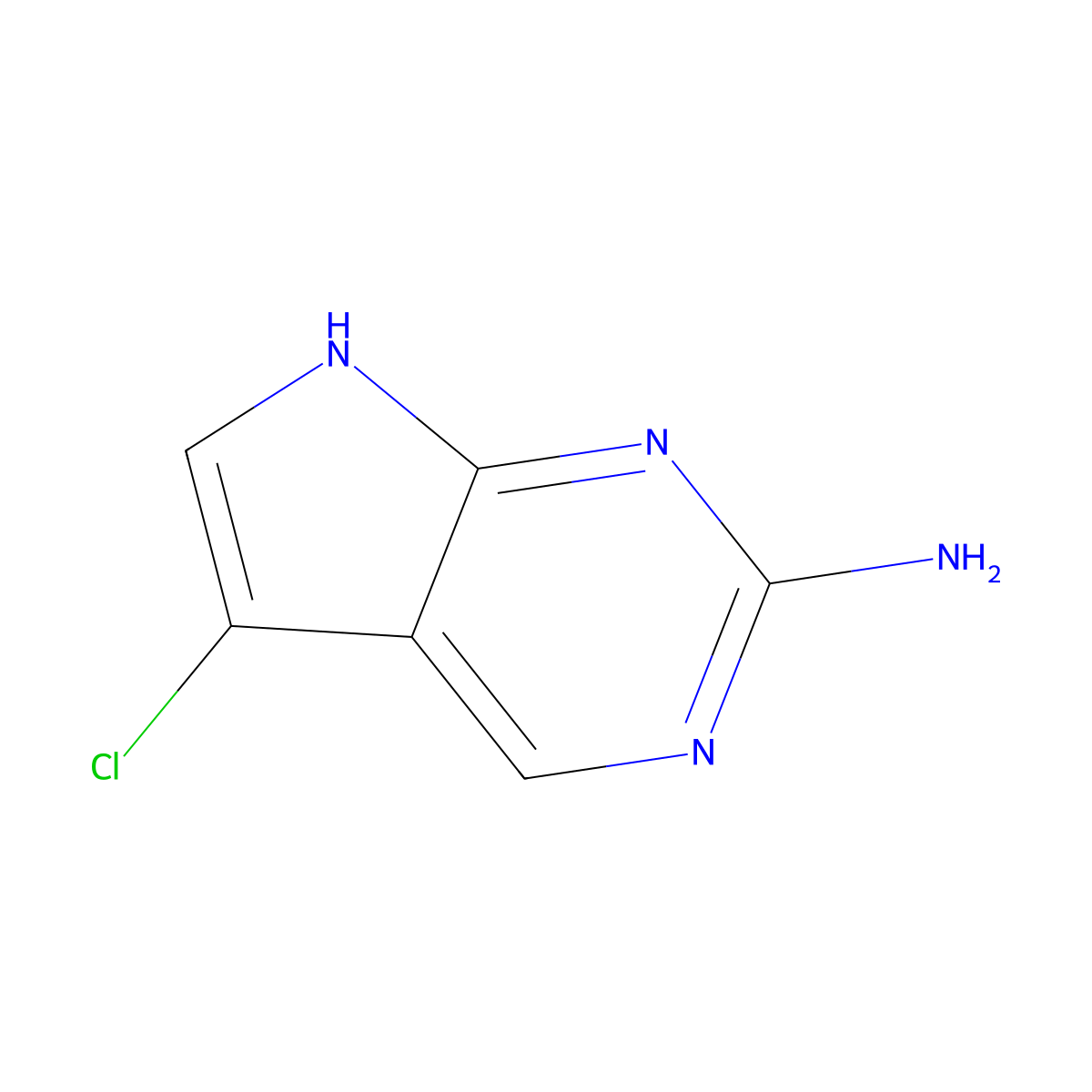 5-Chloro-7H-pyrrolo[2,3-d]pyrimidin-2-amine molecular structure, CAS 1935940-95-6