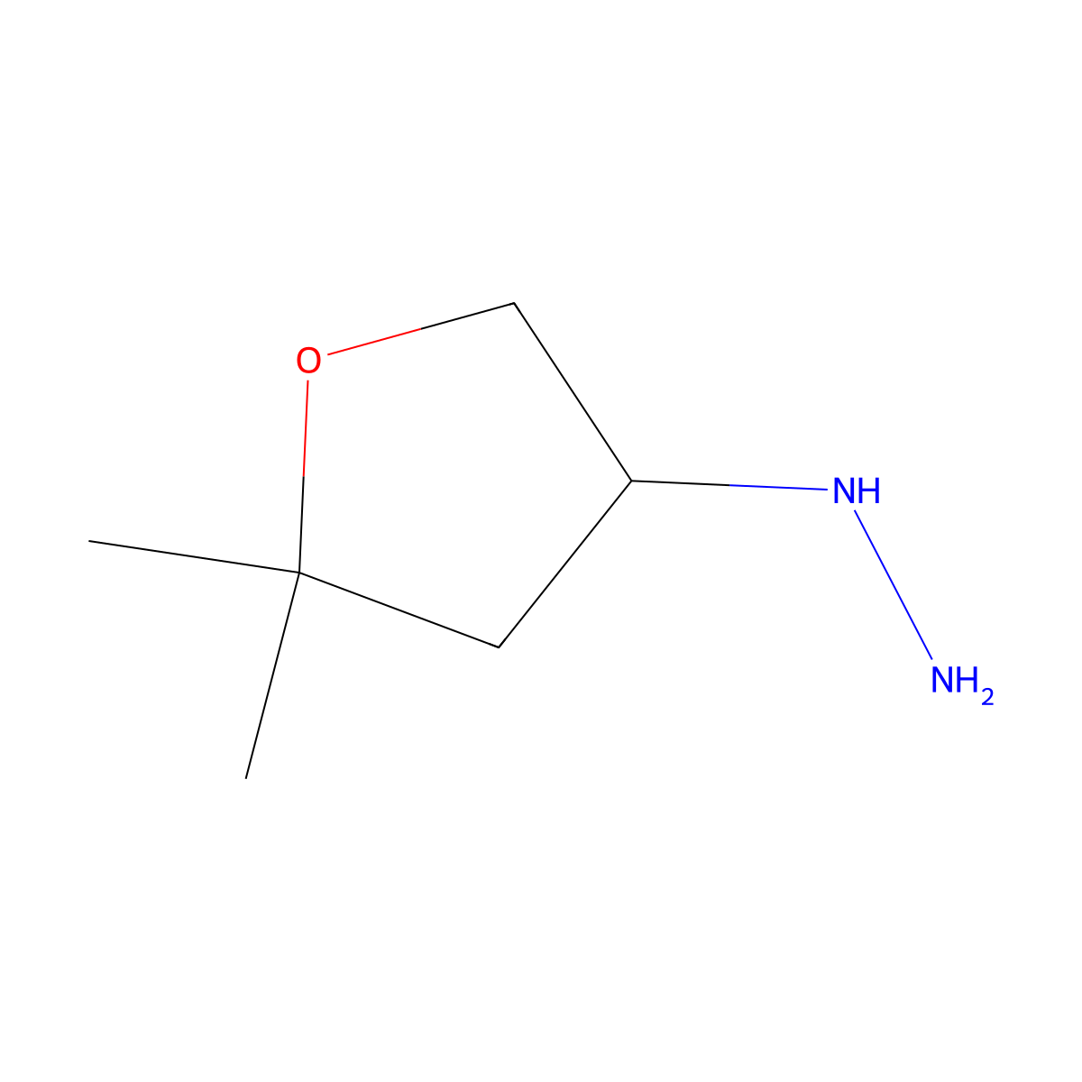 (5,5-Dimethyloxolan-3-yl)hydrazine molecular structure, CAS 1935941-88-0
