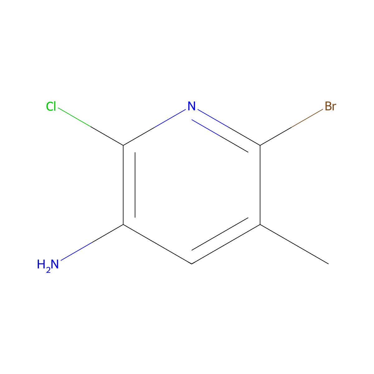 6-Bromo-2-chloro-5-methylpyridin-3-amine molecular structure, CAS 1935949-07-7