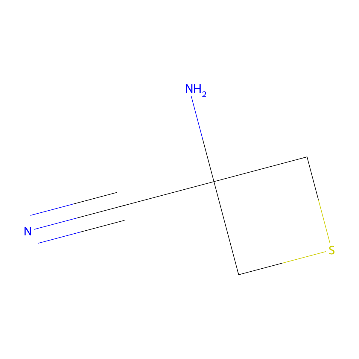 3-Aminothietane-3-carbonitrile molecular structure, CAS 1935950-89-2
