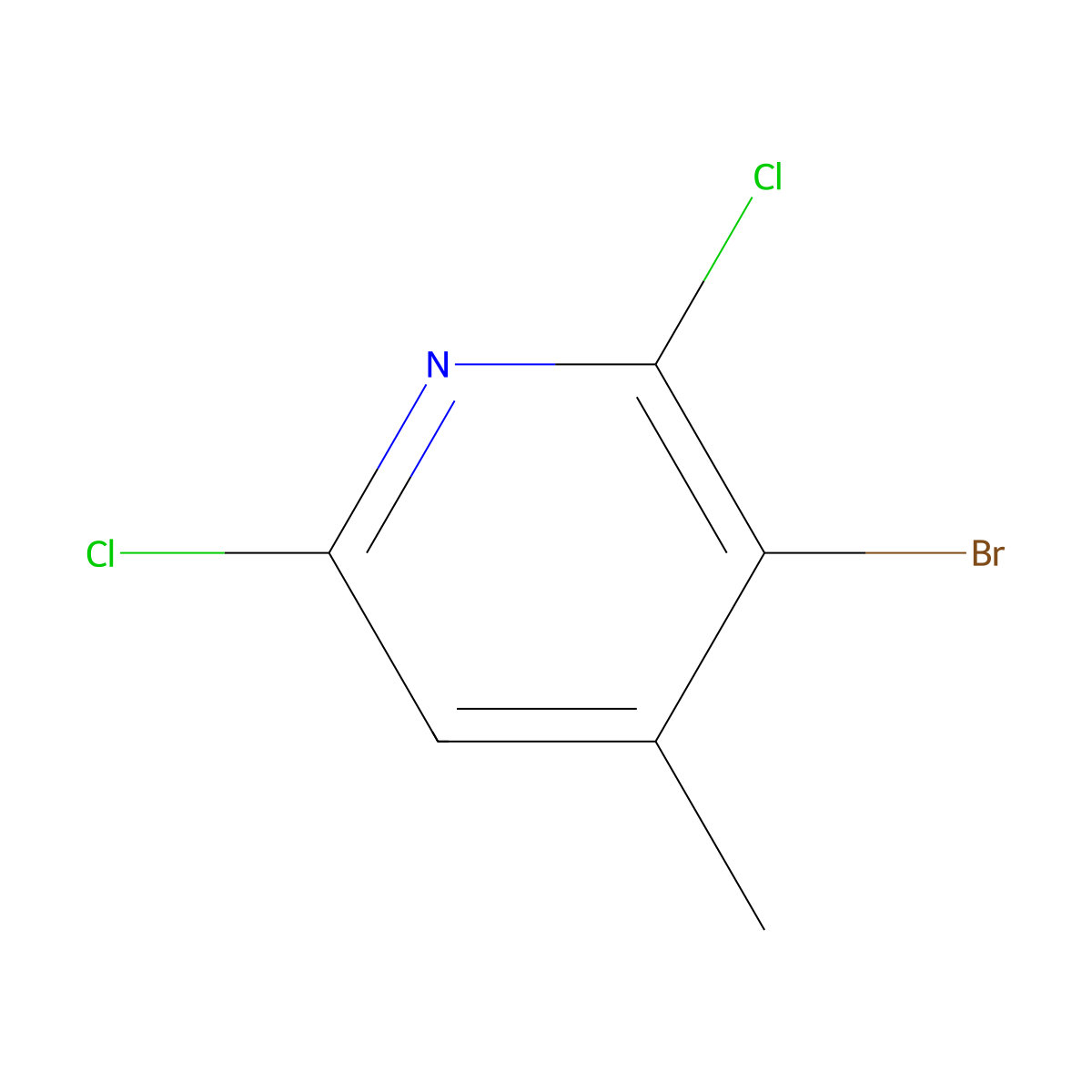 3-Bromo-2,6-dichloro-4-methylpyridine molecular structure, CAS 1935951-83-9