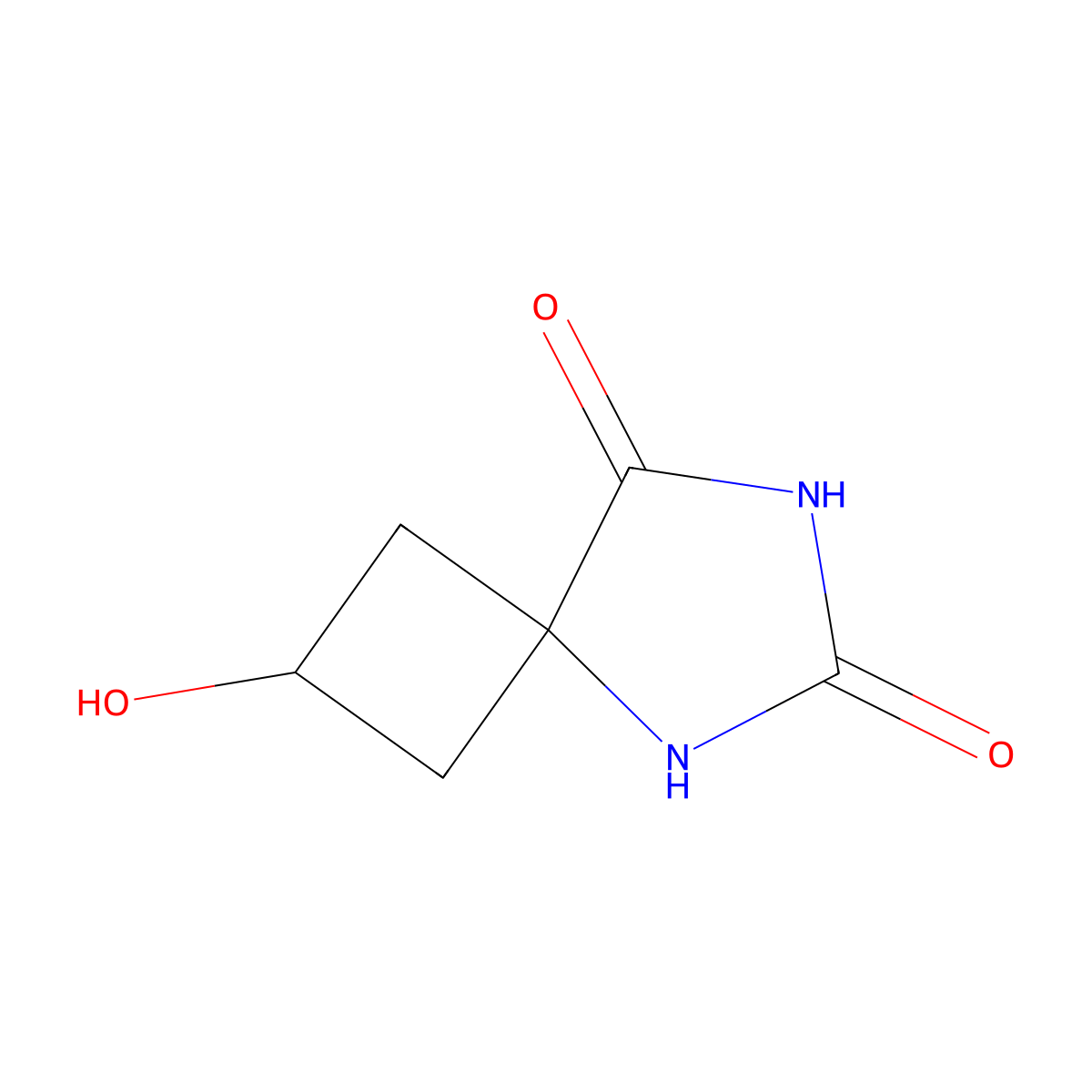 2-Hydroxy-5,7-diazaspiro[3.4]octane-6,8-dione molecular structure, CAS 1935953-13-1
