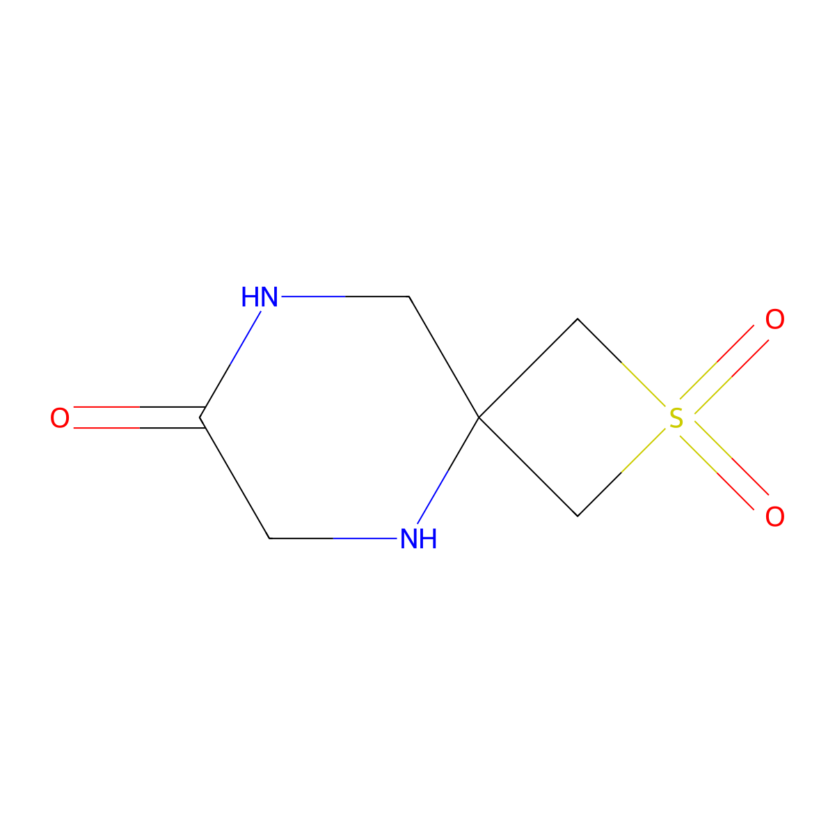 2-Thia-5,8-diazaspiro[3.5]nonan-7-one 2,2-dioxide molecular structure, CAS 1935955-18-2