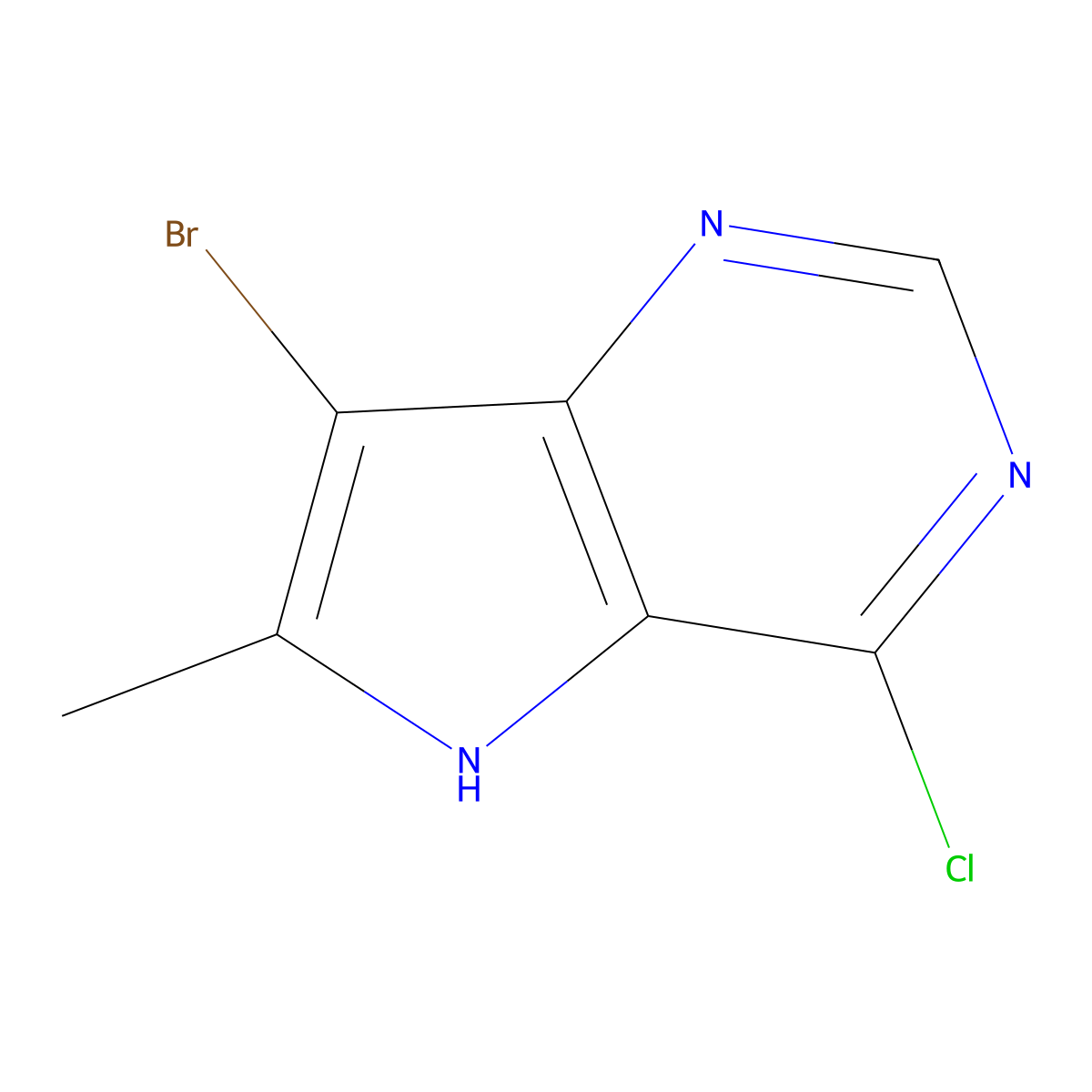 7-bromo-4-chloro-6-methyl-5H-pyrrolo[3,2-d]pyrimidine molecular structure, CAS 1935956-40-3