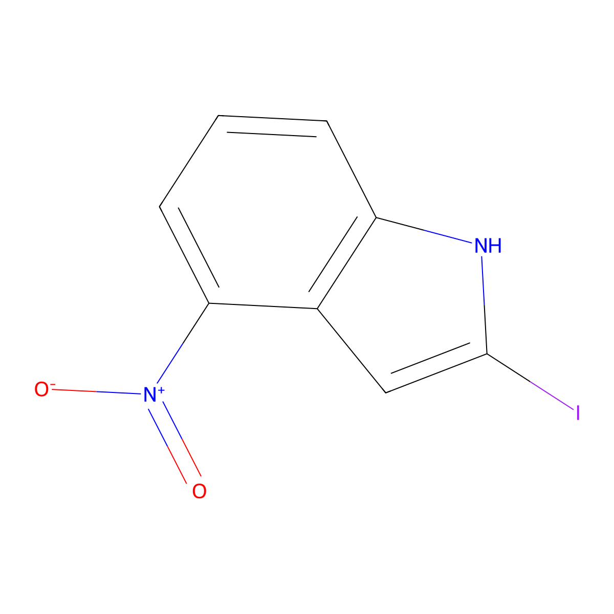 2-iodo-4-nitro-1H-indole molecular structure, CAS 1935958-72-7