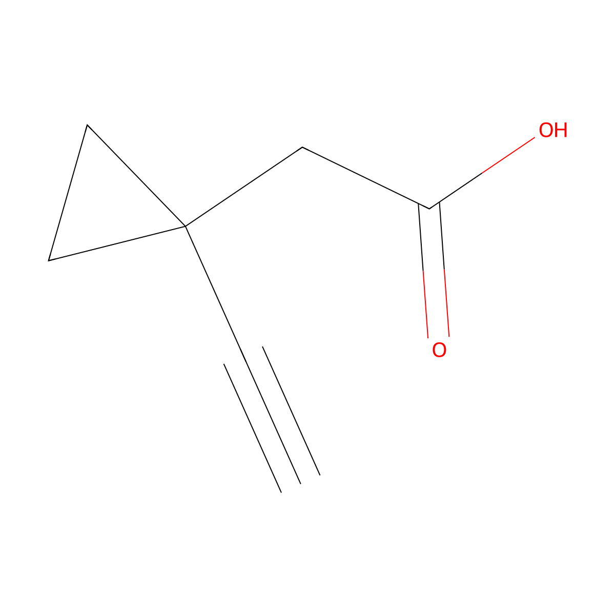 2-(1-Ethynylcyclopropyl)acetic acid molecular structure, CAS 1935960-03-4