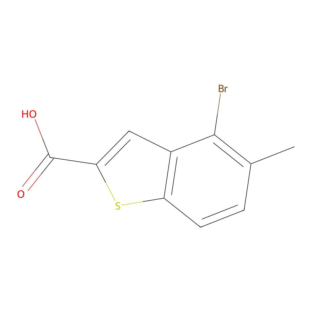 4-Bromo-5-methylbenzo[b]thiophene-2-carboxylic acid molecular structure, CAS 1935962-71-2