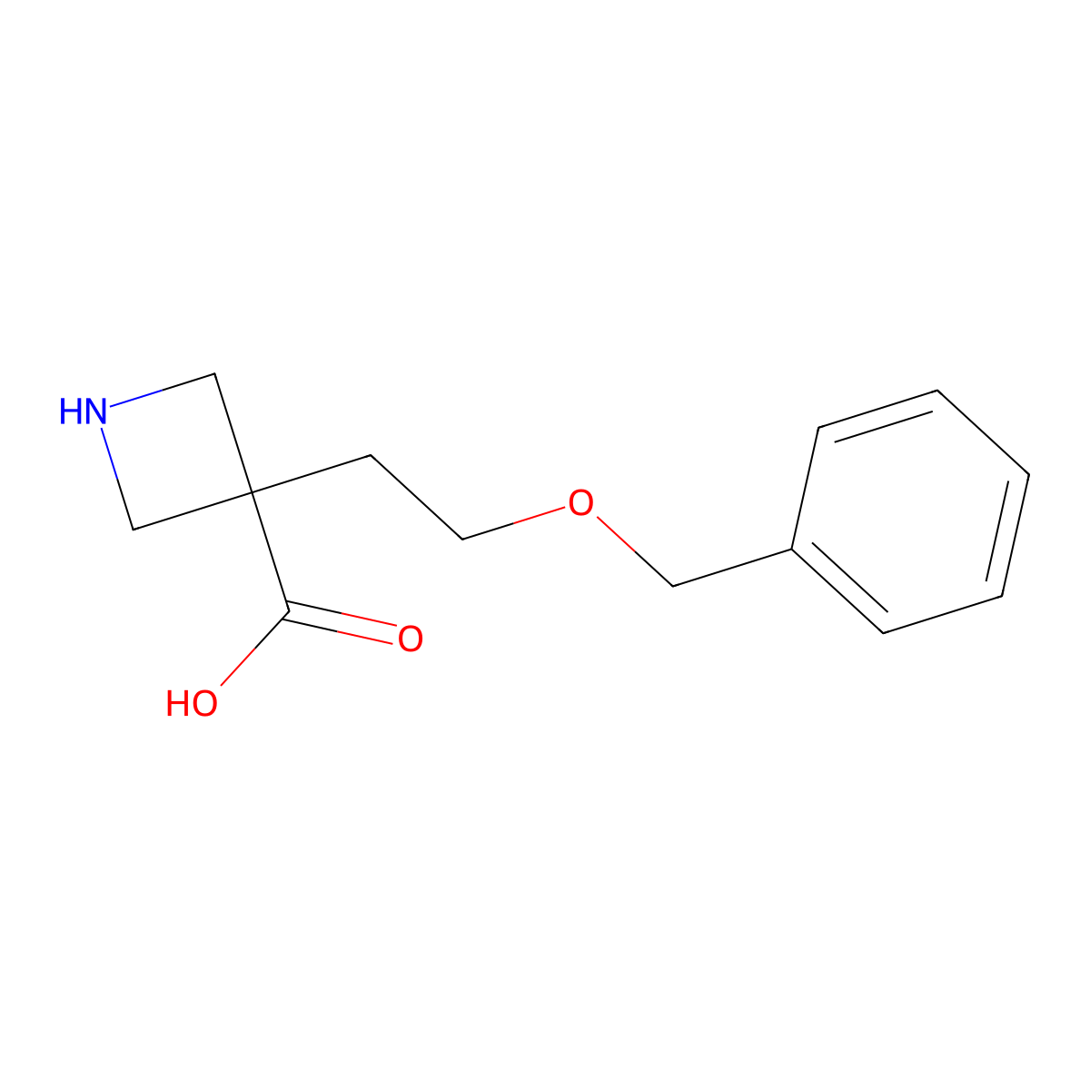3-[2-(Benzyloxy)ethyl]azetidine-3-carboxylic acid molecular structure, CAS 1935963-96-4