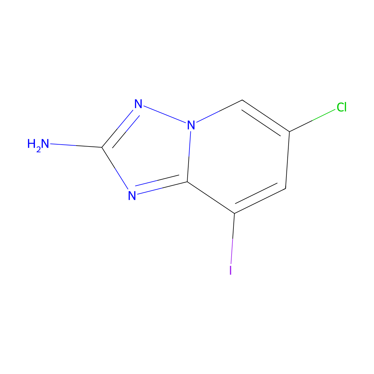 2-Amino-6-chloro-8-iodo-[1,2,4]triazolo[1,5-a]pyridine molecular structure, CAS 1935975-20-4