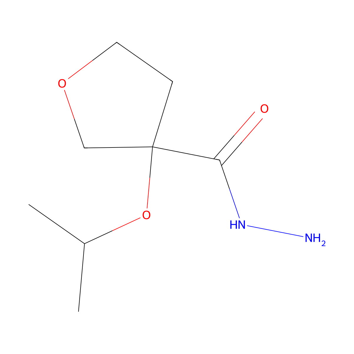 3-(Propan-2-yloxy)oxolane-3-carbohydrazide molecular structure, CAS 1935977-08-4