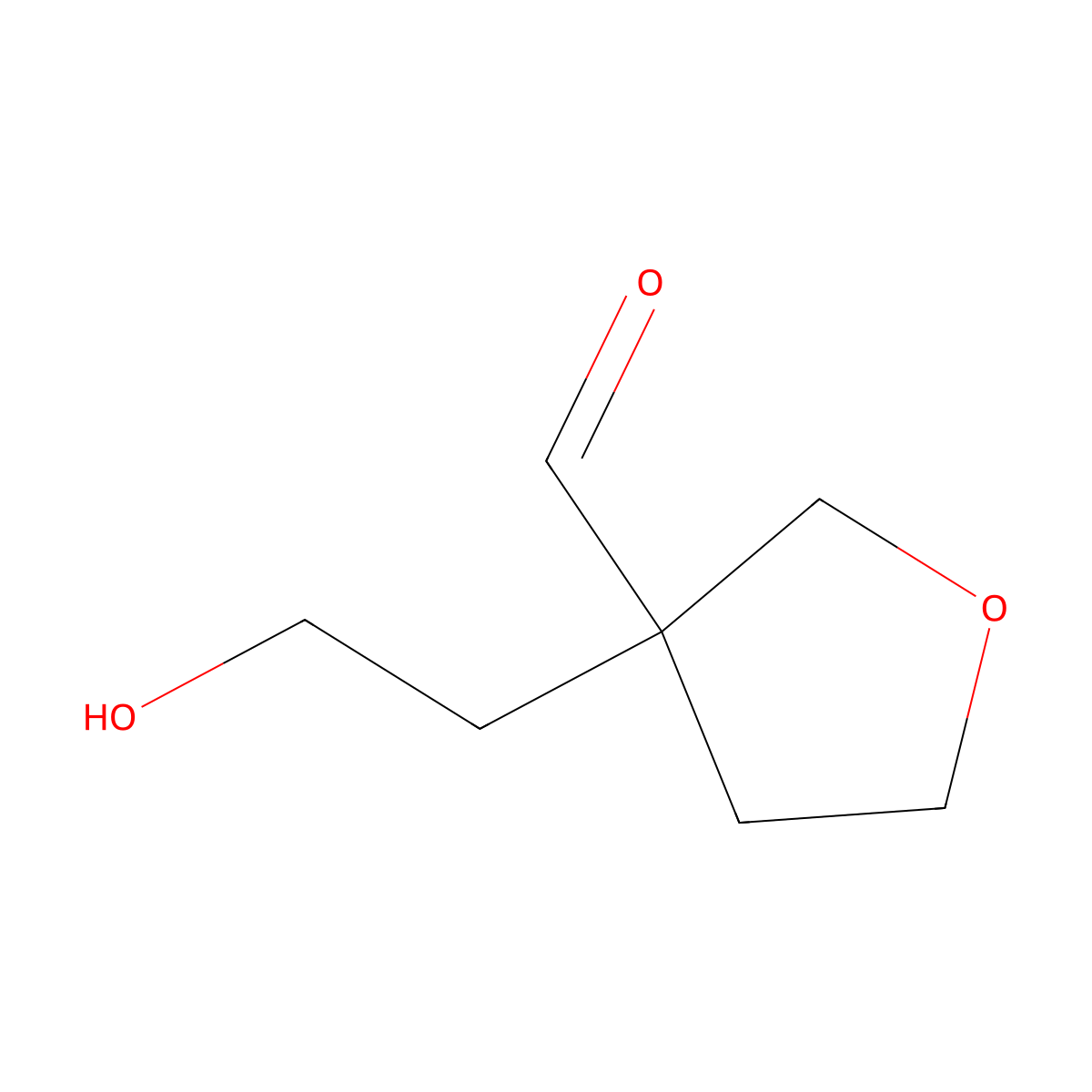 3-(2-Hydroxyethyl)oxolane-3-carbaldehyde molecular structure, CAS 1935979-37-5