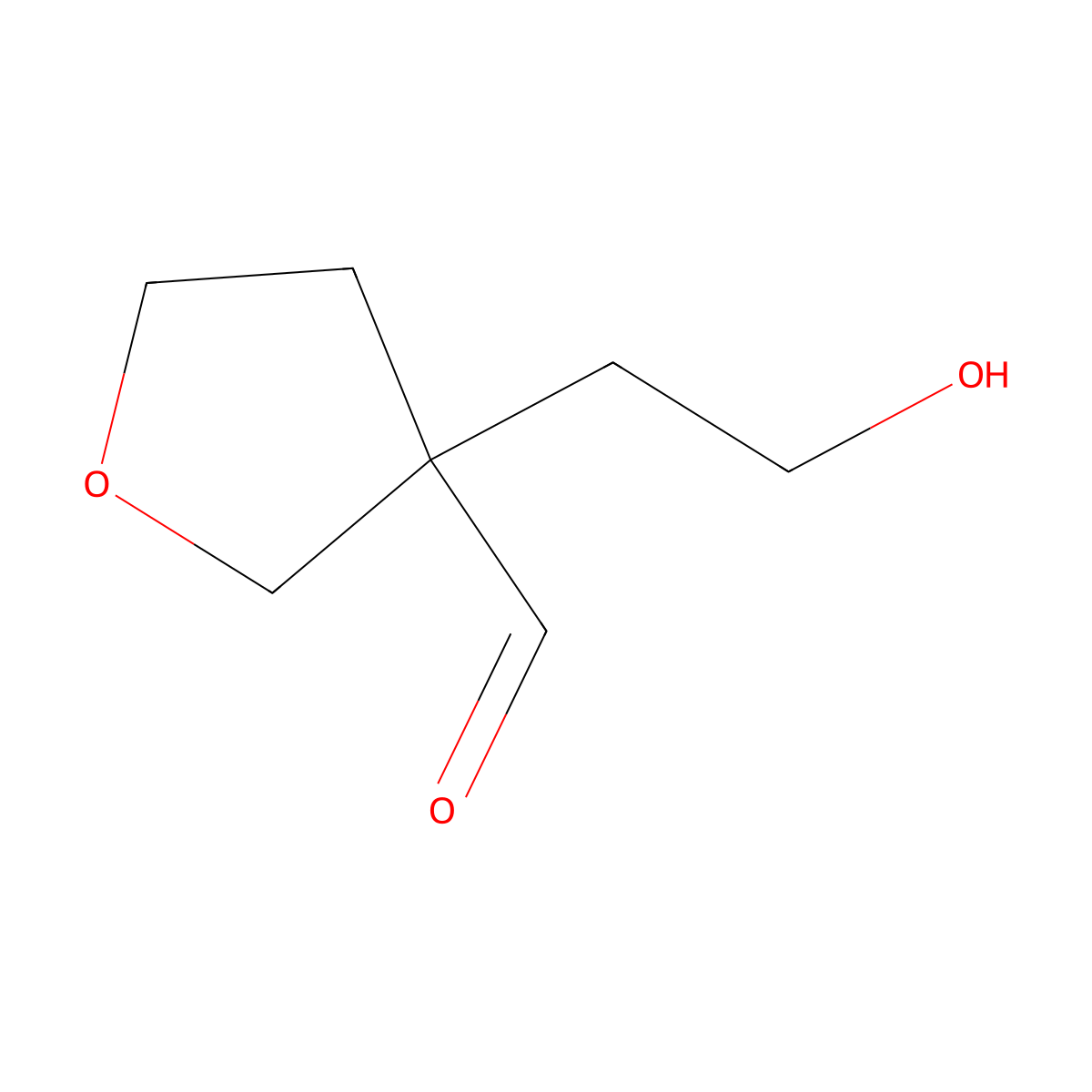 3-(2-Hydroxyethyl)oxolane-3-carbaldehyde molecular structure, CAS 1935979-37-5