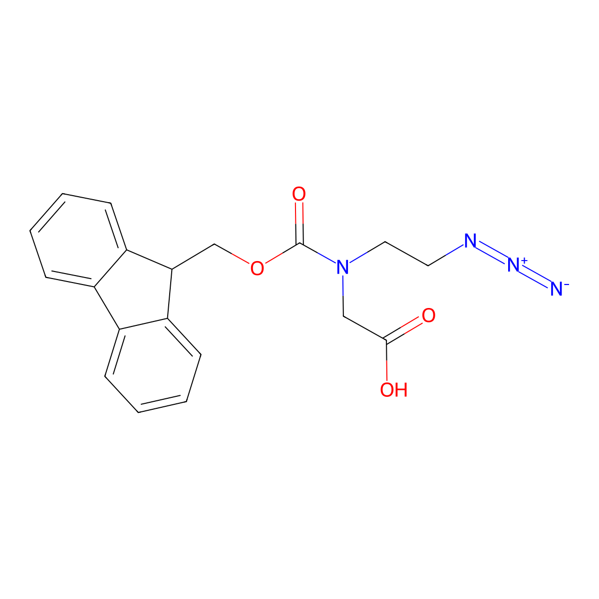 Fmoc-Aeg(N3)-OH molecular structure, CAS 1935981-35-3