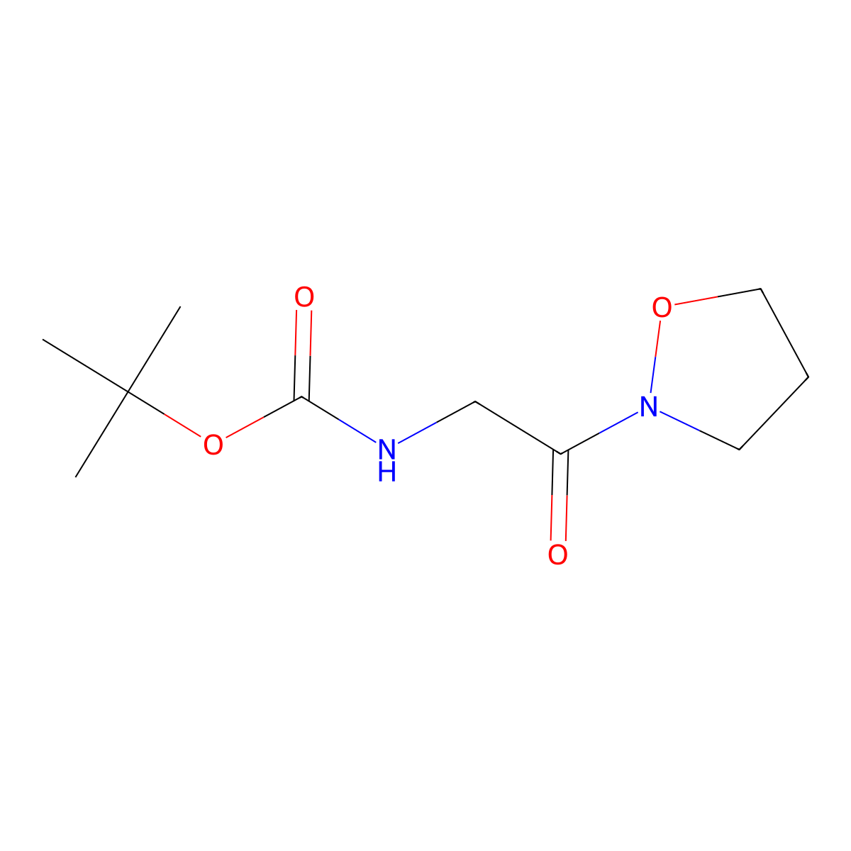 tert-butyl N-[2-(1,2-oxazolidin-2-yl)-2-oxoethyl]carbamate molecular structure, CAS 1935985-58-2