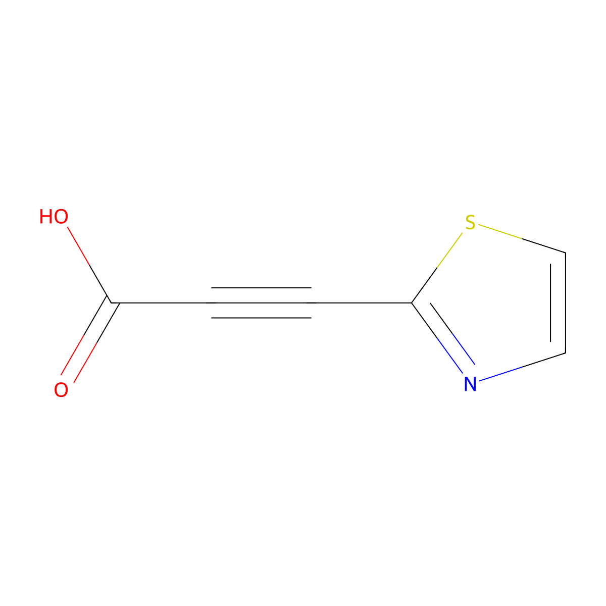 3-(1,3-Thiazol-2-yl)prop-2-ynoic acid molecular structure, CAS 1935986-54-1