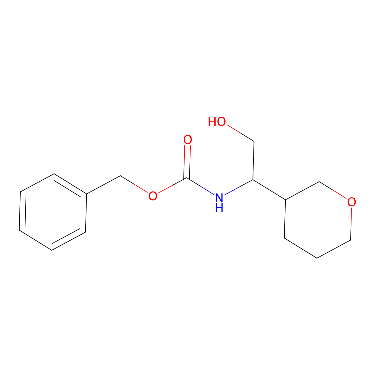 benzyl N-[2-hydroxy-1-(oxan-3-yl)ethyl]carbamate molecular structure, CAS 1935986-77-8