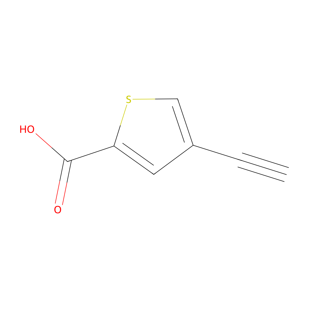 4-Ethynylthiophene-2-carboxylic acid molecular structure, CAS 1935990-01-4