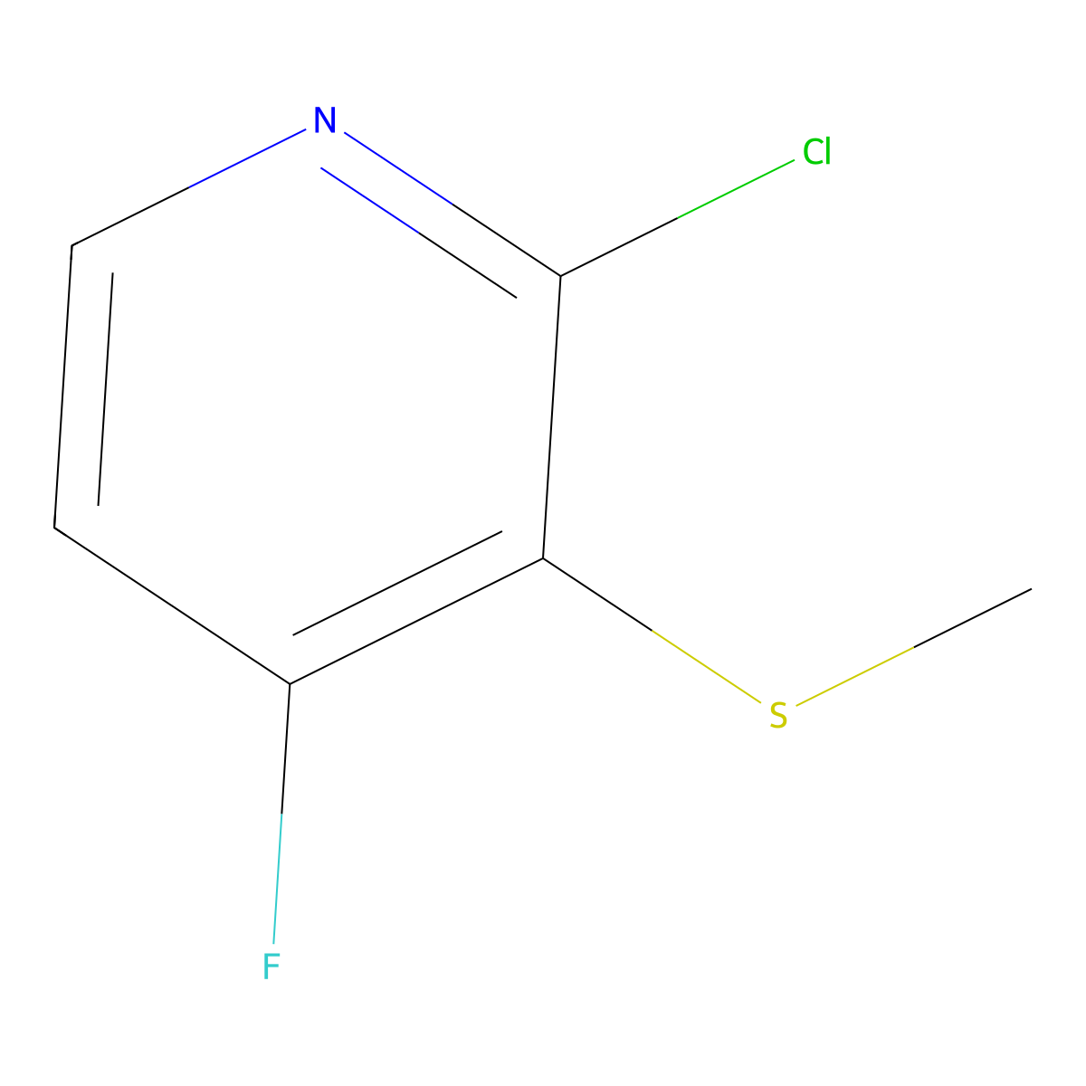 2-Chloro-4-fluoro-3-(methylthio)pyridine molecular structure, CAS 1935995-08-6