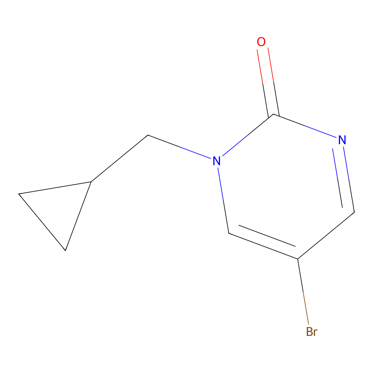 5-Bromo-1-(cyclopropylmethyl)pyrimidin-2(1H)-one molecular structure, CAS 1935996-79-4