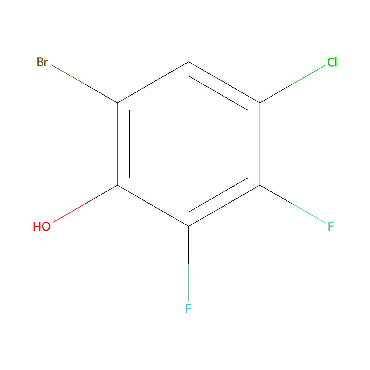 6-Bromo-4-chloro-2,3-difluorophenol molecular structure, CAS 1935997-11-7