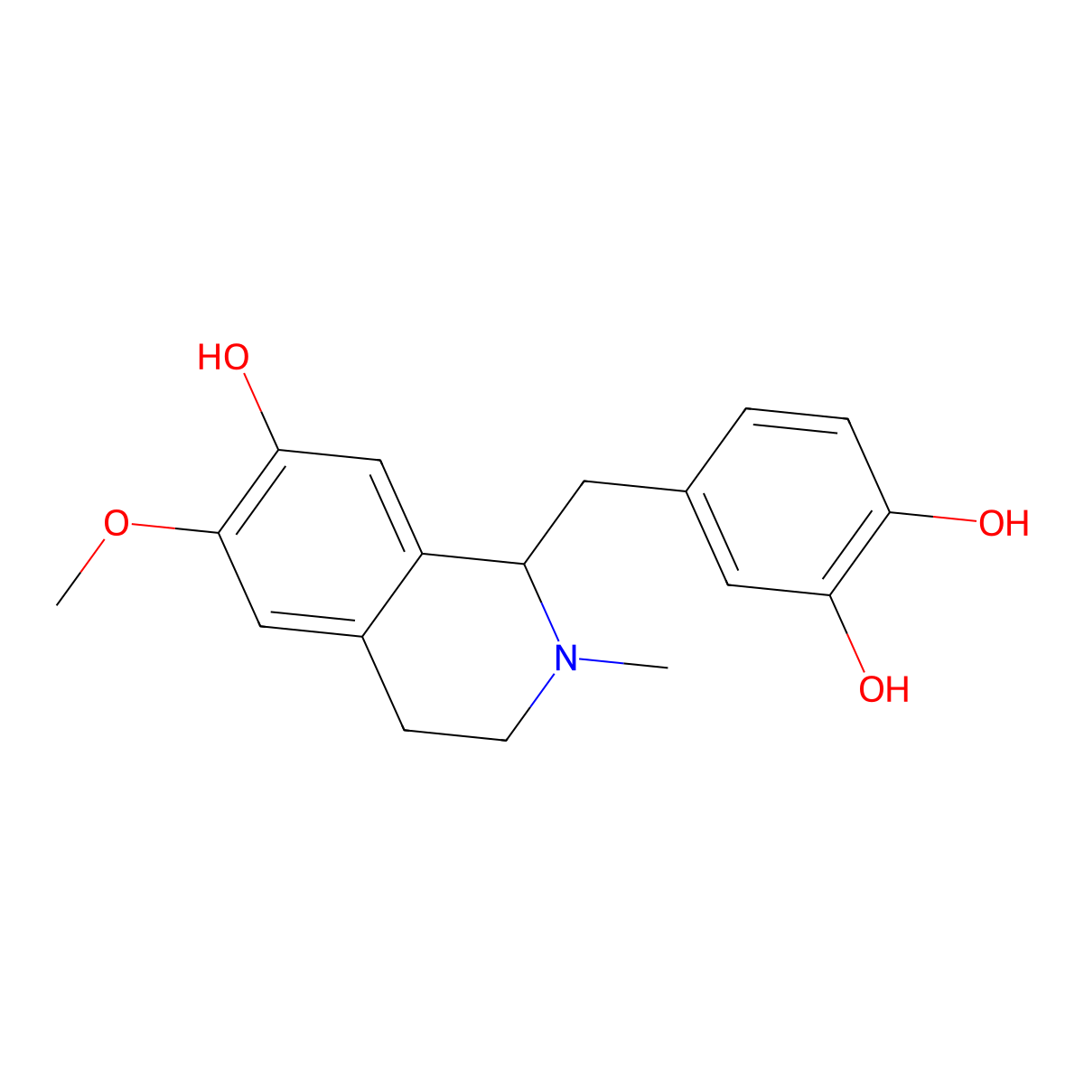 (S)-3'-Hydroxy-N-methylcoclaurine molecular structure, CAS 1936-17-0
