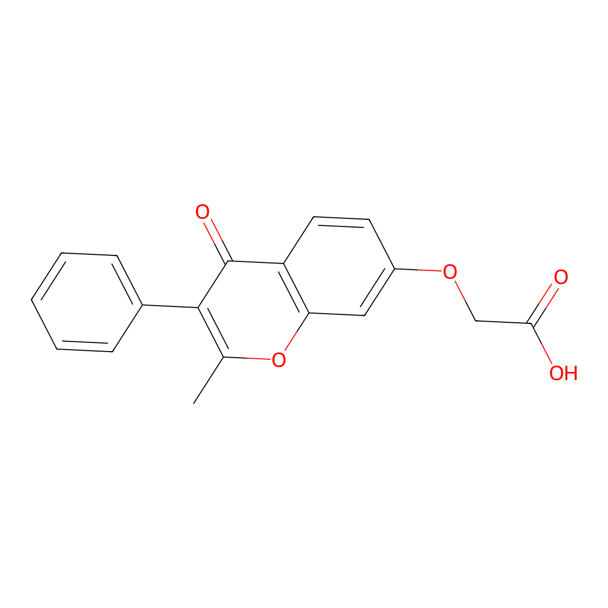 2-((2-methyl-4-oxo-3-phenyl-4H-chromen-7-yl)oxy)acetic acid molecular structure, CAS 19360-59-9