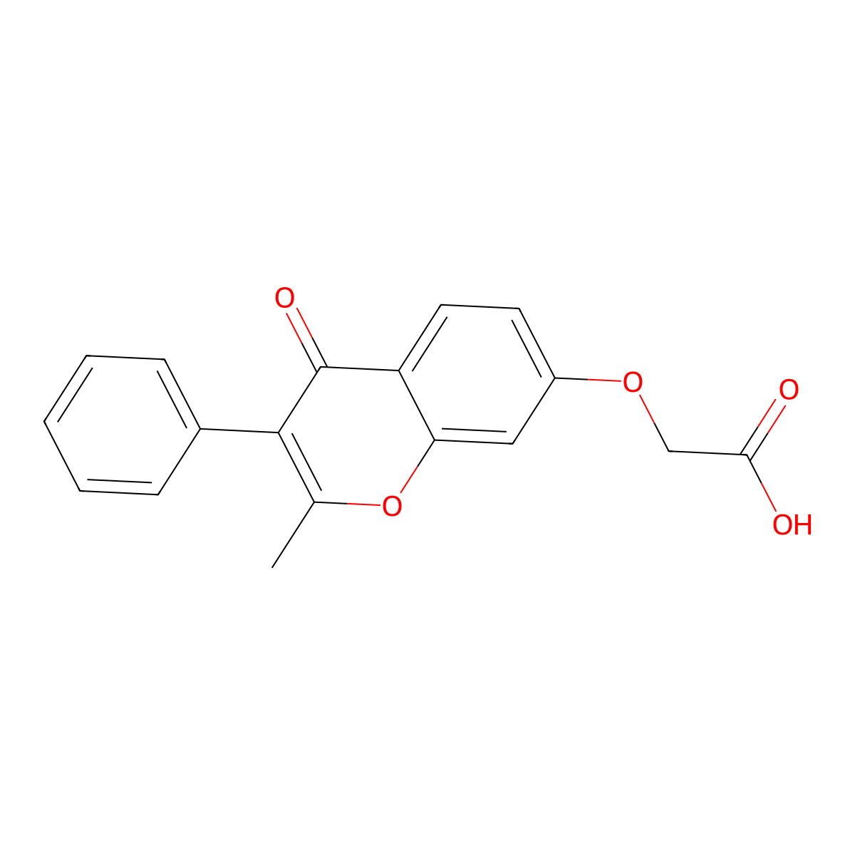 2-((2-methyl-4-oxo-3-phenyl-4H-chromen-7-yl)oxy)acetic acid molecular structure, CAS 19360-59-9