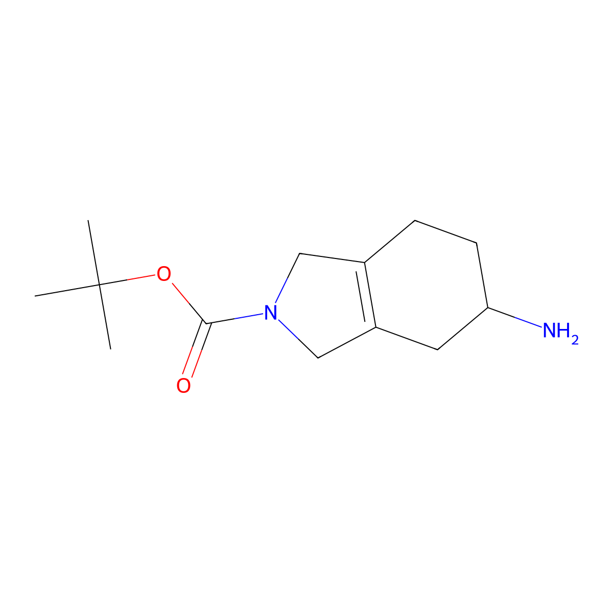 tert-Butyl 5-amino-4,5,6,7-tetrahydro-1H-isoindole-2(3H)-carboxylate molecular structure, CAS 1936000-06-4