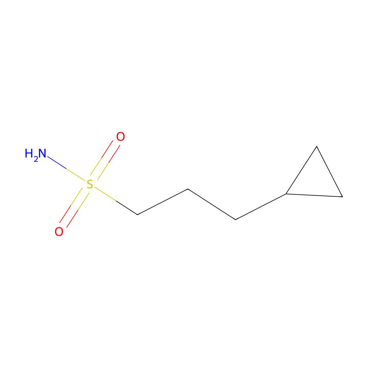 3-Cyclopropylpropane-1-sulfonamide molecular structure, CAS 1936000-09-7